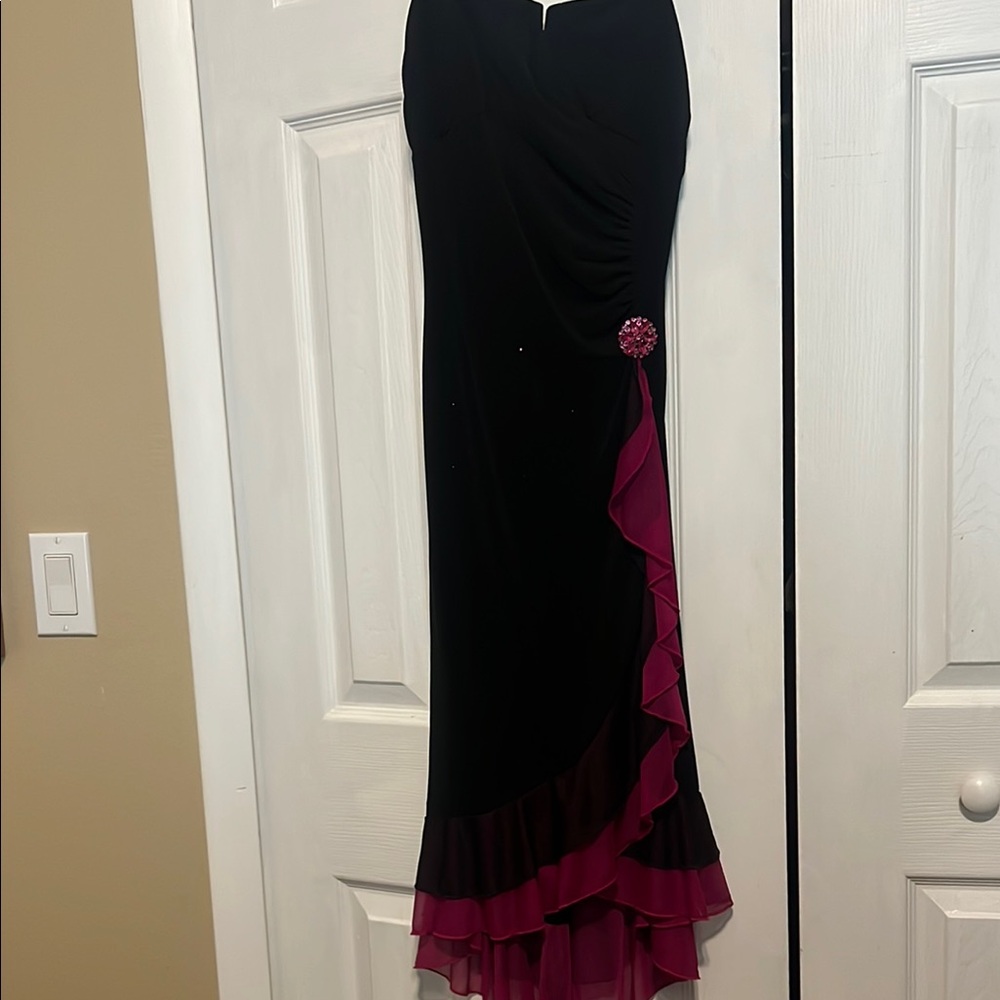Elegant Black and Pink Junior Women's Party Dress